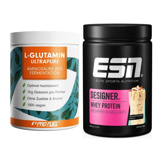 Regenerations-Duo: ProFuel Glutamin Ultrapure + ESN Designer Whey – alle enthaltenen Artikel