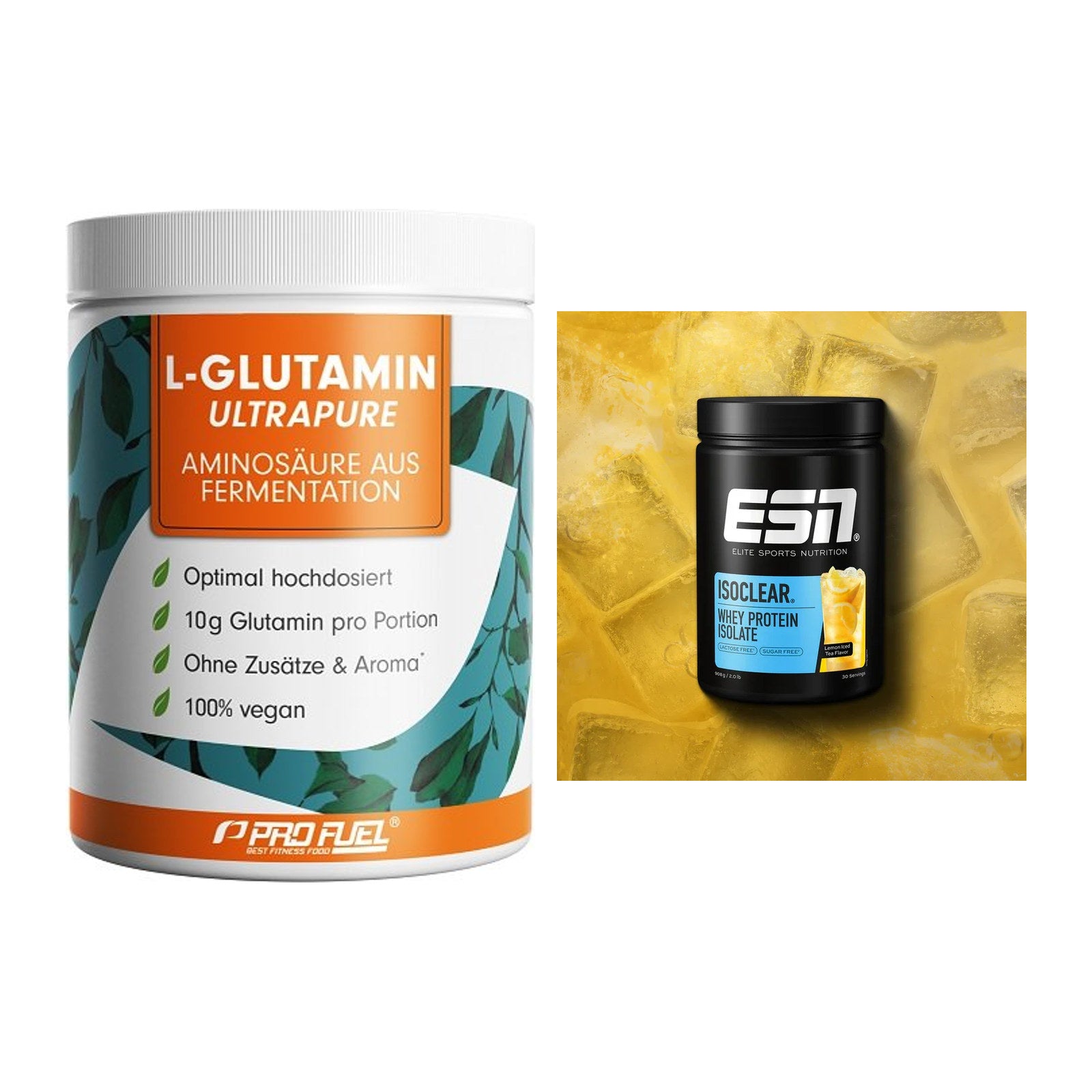 Regenerations-Duo: ProFuel Glutamin + ESN ISOCLEAR Whey – alle enthaltenen Artikel
