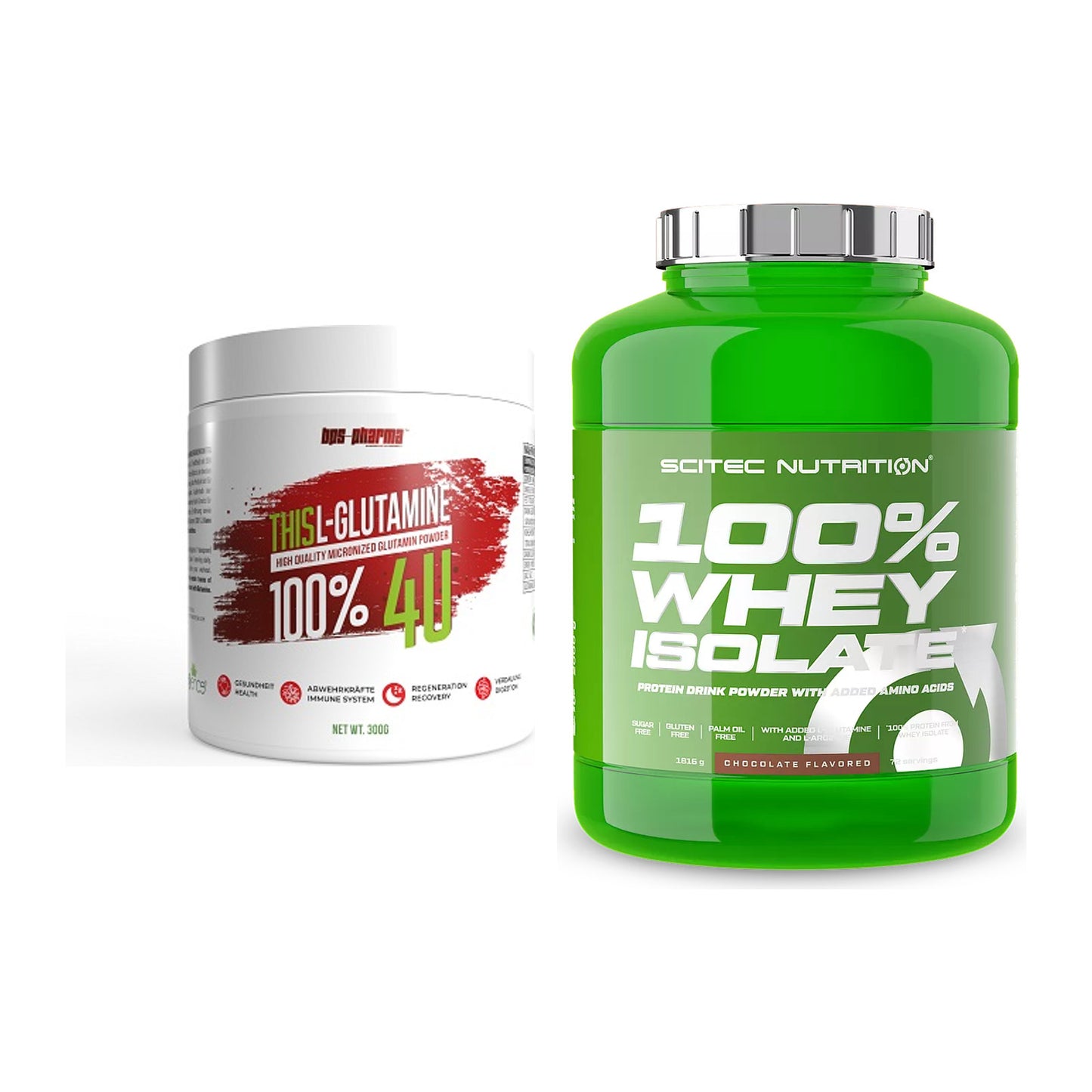 Regenerations-Duo: BPS-Pharma This Glutamin + Scitec Whey Isolate – alle enthaltenen Artikel