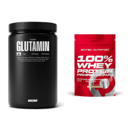 Regenerations-Duo: Big Zone Glutamin + Scitec 100% Whey Protein – alle enthaltenen Artikel