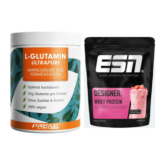 Regenerations-Duo: ProFuel Glutamin Ultrapure + ESN Designer Whey – alle enthaltenen Artikel