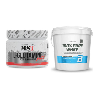 Regenerations-Duo: MST Glutamine + BioTech 100% Pure Whey – alle enthaltenen Artikel