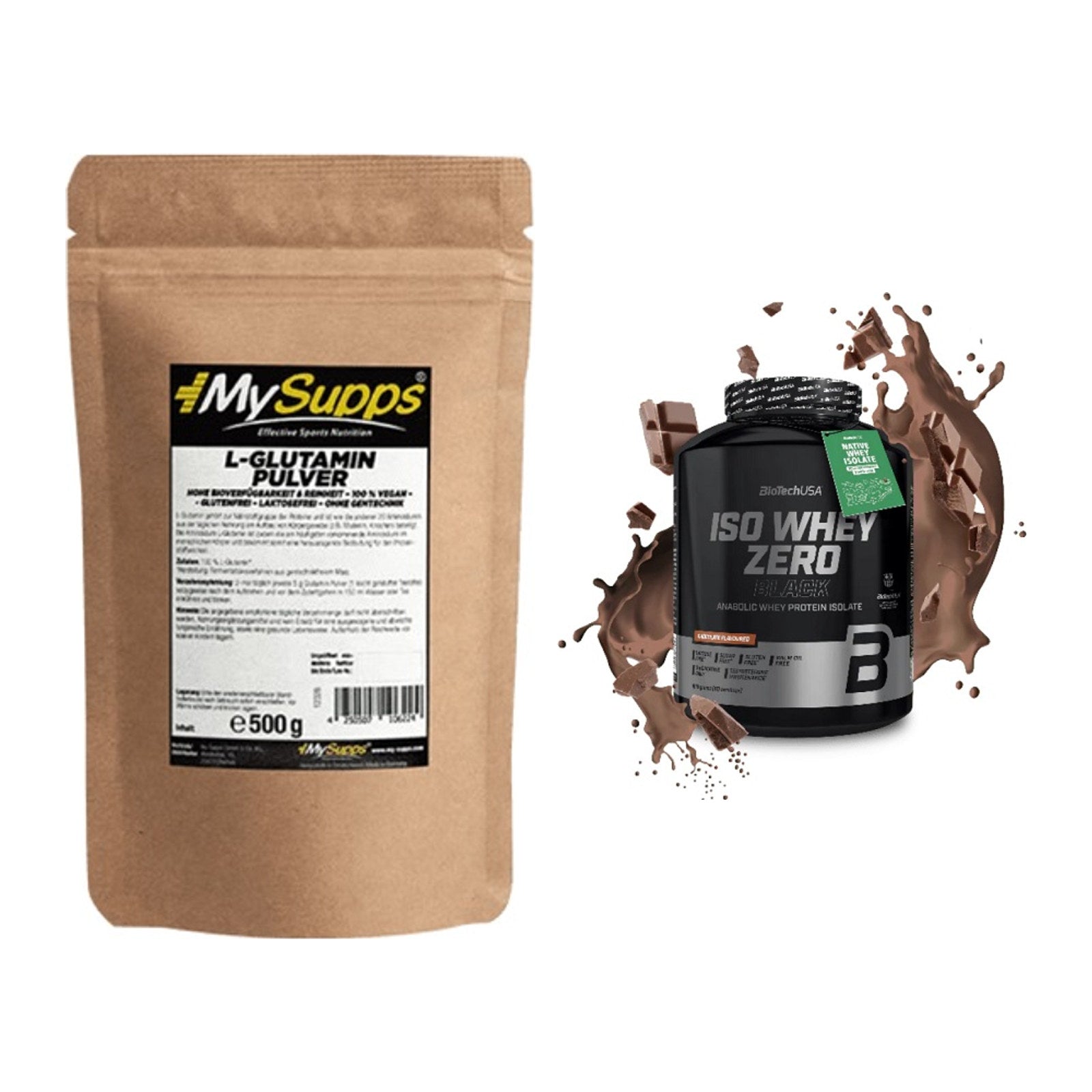 Regenerations-Duo: MySupps Glutamine + BioTech Iso Whey Zero Black – alle enthaltenen Artikel