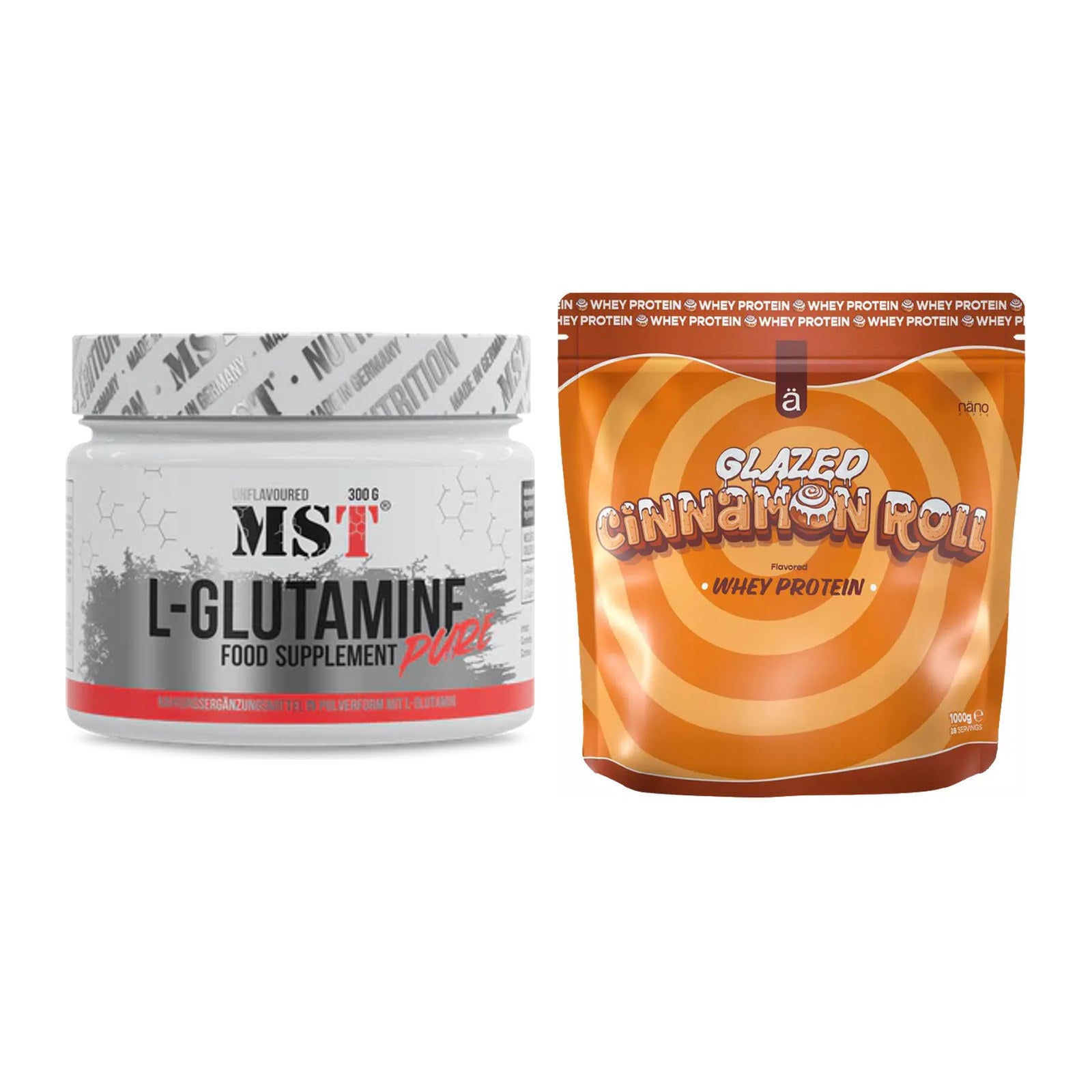 Regenerations-Duo: MST Glutamine + Nanosupps Whey Protein – alle enthaltenen Artikel