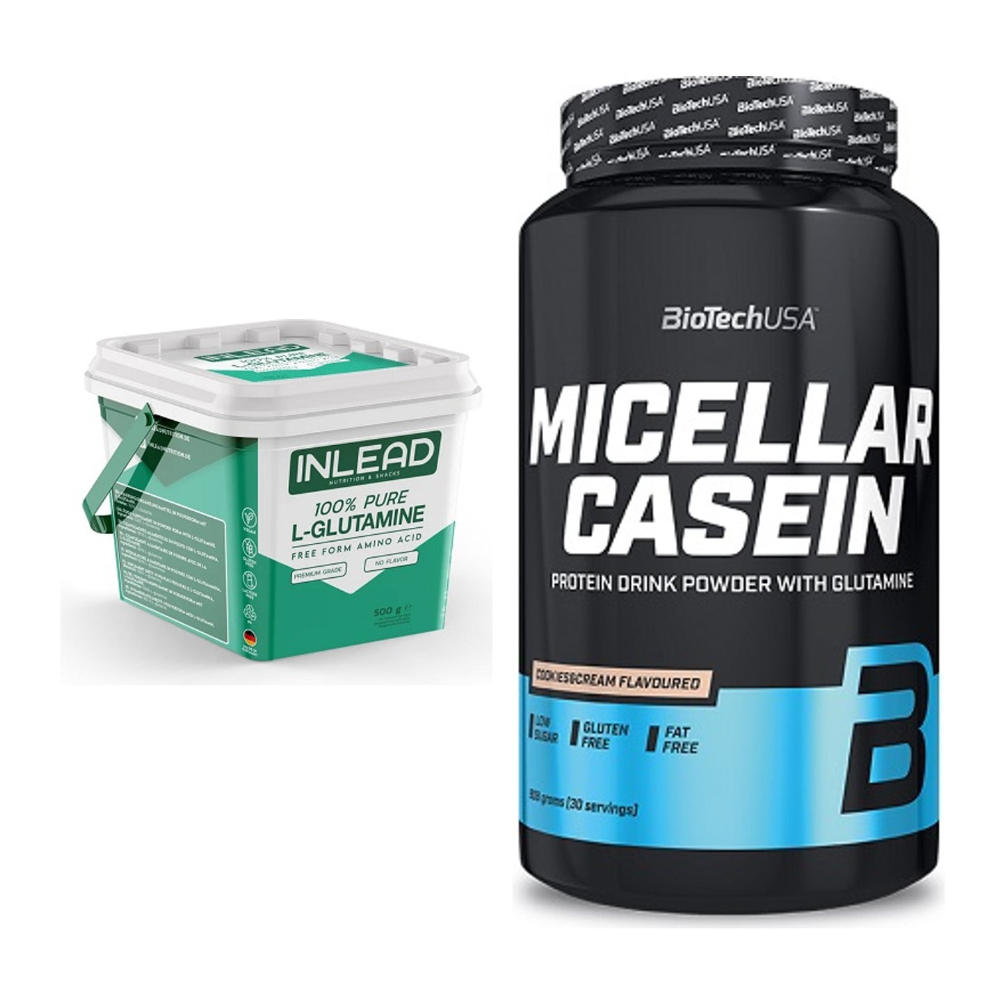 Regenerations-Duo: INLEAD L-Glutamine + BioTech Micellar Casein – alle enthaltenen Artikel