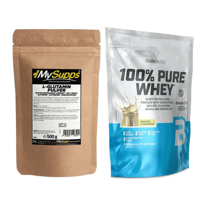 Regenerations-Duo: MySupps Glutamine + BioTech 100% Pure Whey – alle enthaltenen Artikel