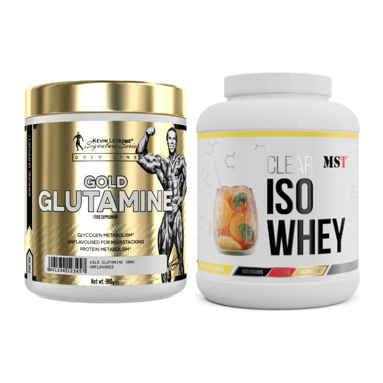 Regenerations-Duo: Kevin Levrone GOLD Glutamine + MST Iso Clear – alle enthaltenen Artikel