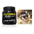 Regenerations-Duo: Olimp L-Glutamine Xplode 500g + Sinob Honest Whey+ – alle enthaltenen Artikel