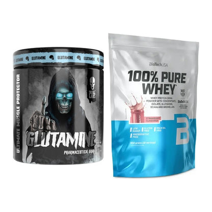 Regenerations-Duo: Skull Labs Glutamine + BioTech 100% Pure Whey – alle enthaltenen Artikel