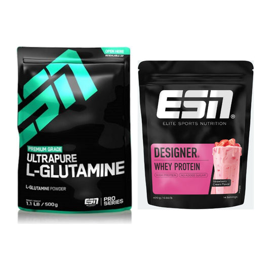 Regenerations-Duo: ESN Ultrapure L-Glutamin + ESN Designer Whey – alle enthaltenen Artikel