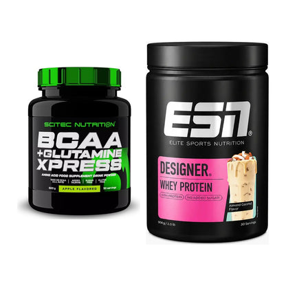 Regenerations-Duo: Scitec BCAA+ Glutamine Xpress + ESN Designer Whey – alle enthaltenen Artikel