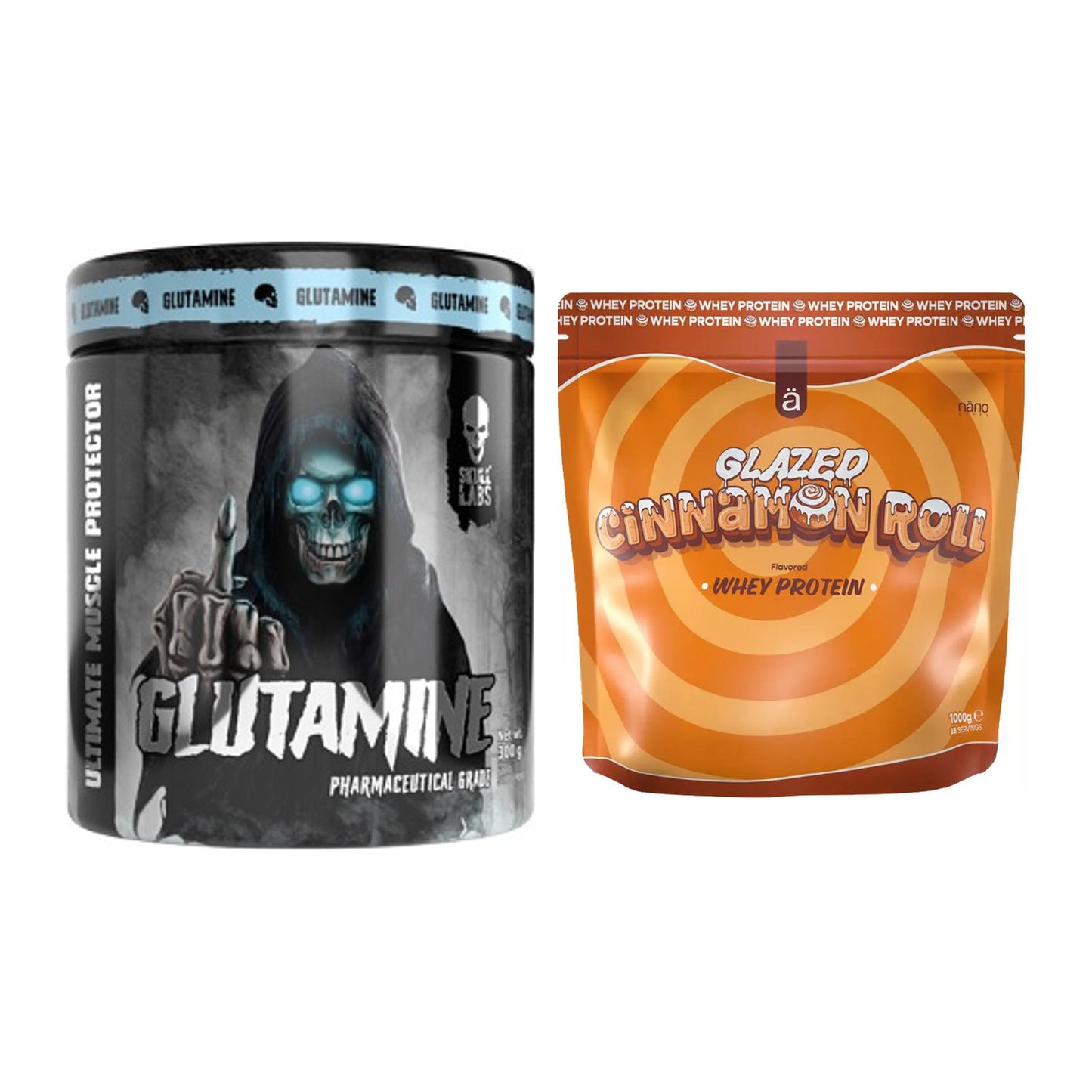 Regenerations-Duo: Skull Labs Glutamine + Nanosupps Whey Protein – alle enthaltenen Artikel