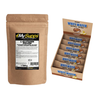 Regenerations-Duo: MySupps Glutamine + Weider Whey Wafer – alle enthaltenen Artikel
