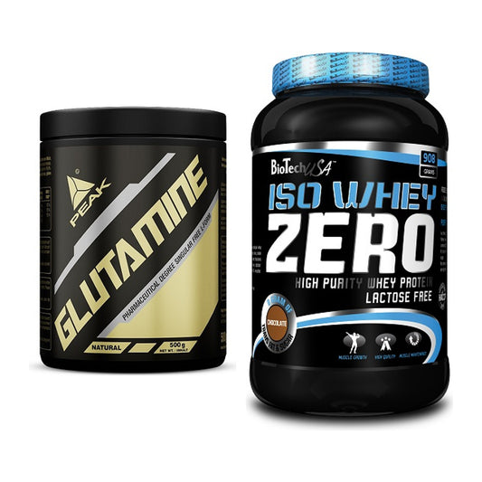 Regenerations-Duo: Peak Glutamin + BioTech Iso Whey Zero – alle enthaltenen Artikel
