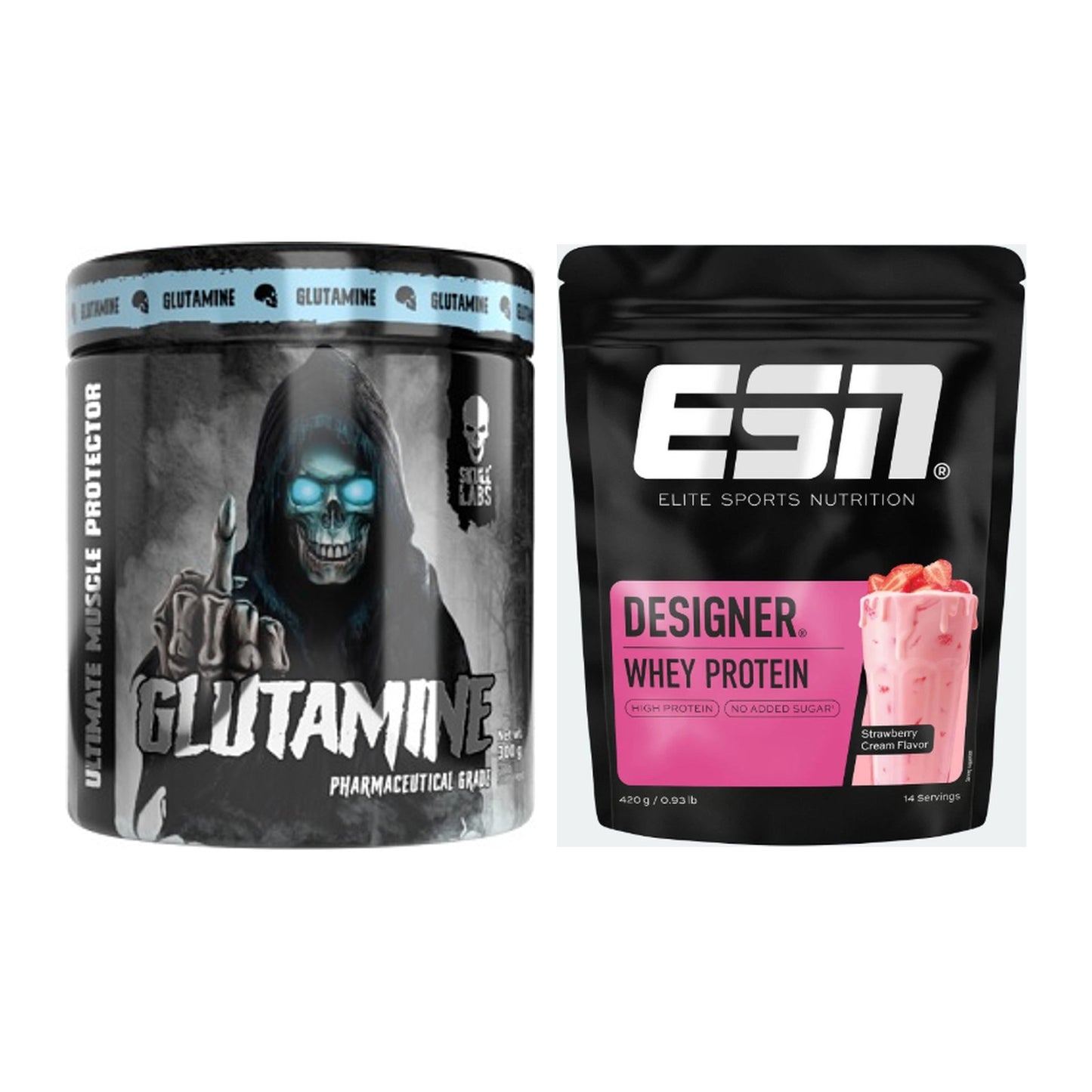 Regenerations-Duo: Skull Labs Glutamine + ESN Designer Whey – alle enthaltenen Artikel