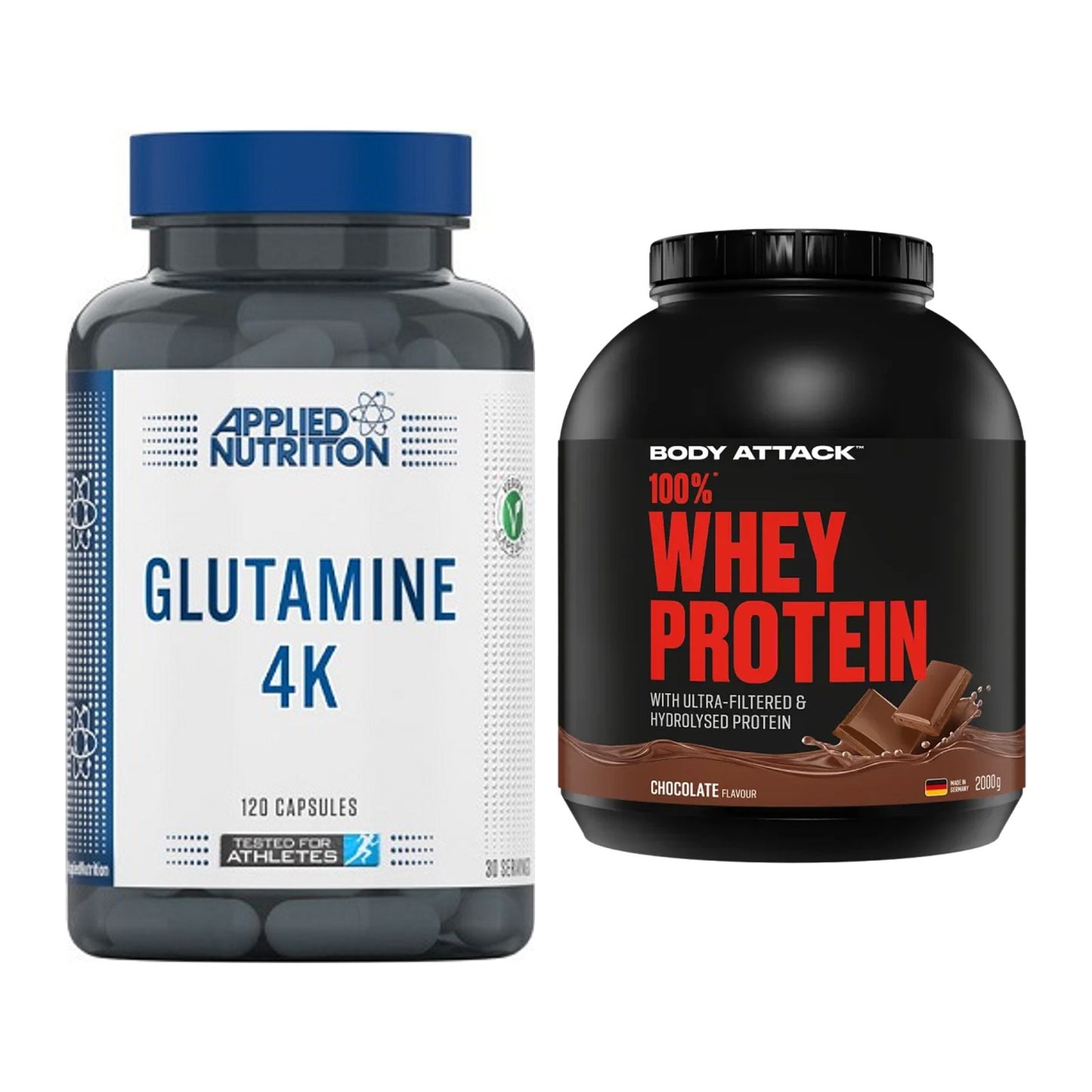 Regenerations-Duo: Applied Nutrition + Body Attack 100% Whey – alle enthaltenen Artikel