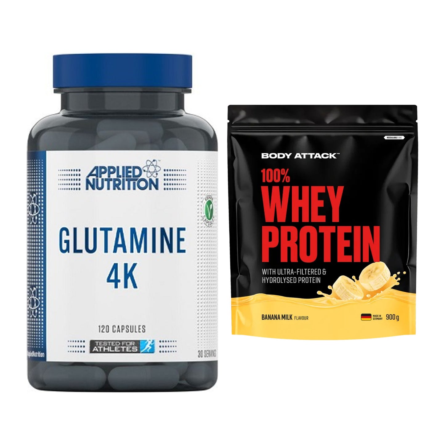 Regenerations-Duo: Applied Nutrition + Body Attack 100% Whey – alle enthaltenen Artikel