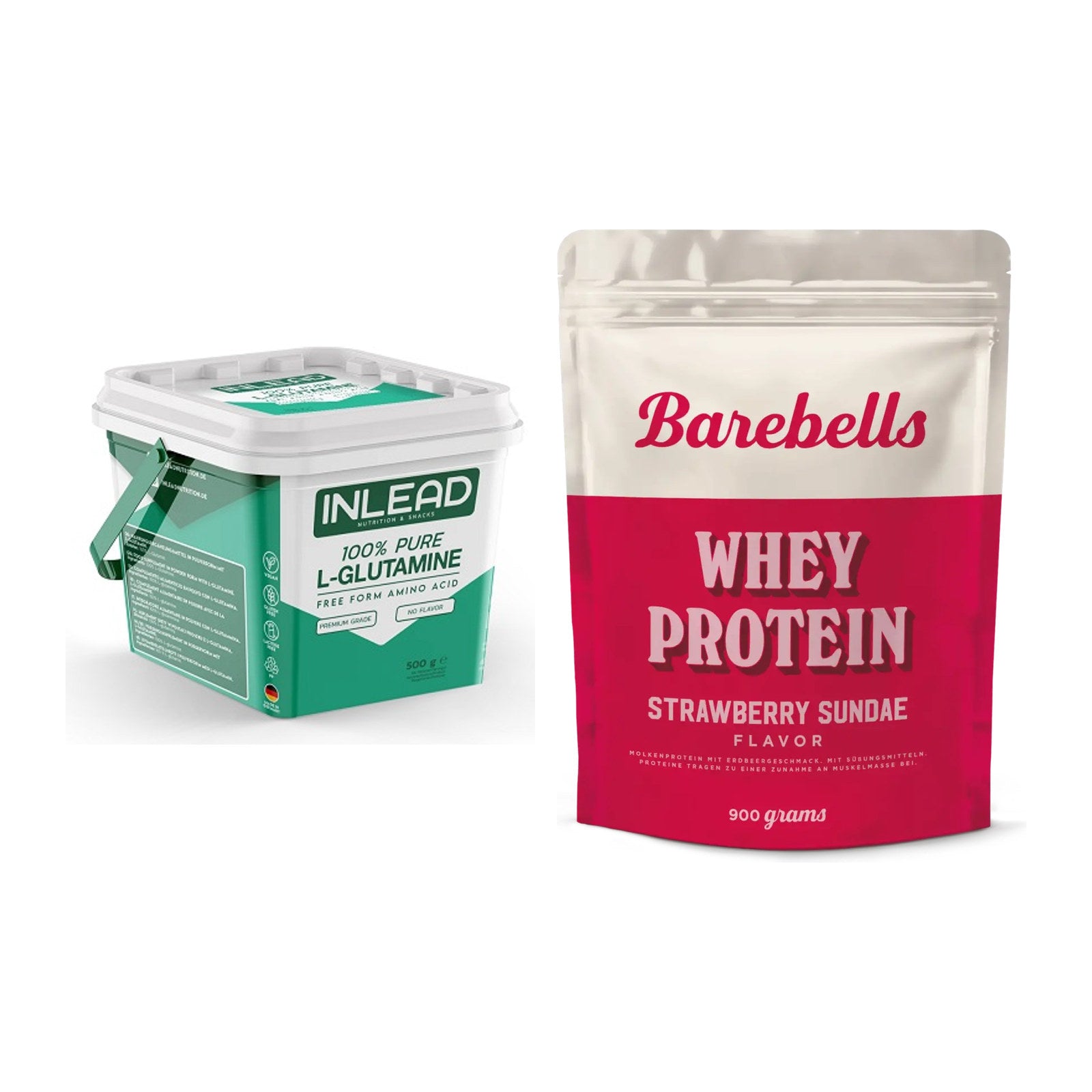 Regenerations-Duo: INLEAD L-Glutamine + Barebells Whey Protein – alle enthaltenen Artikel