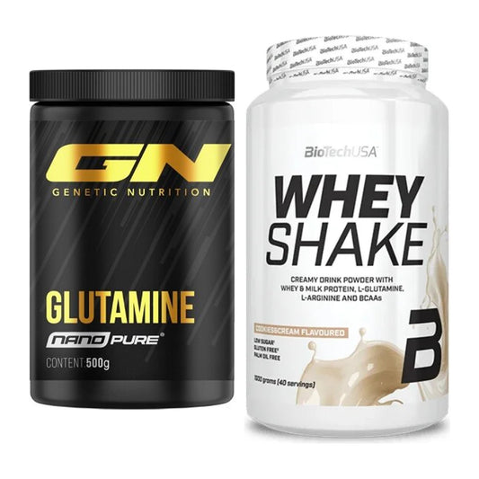 Regenerations-Duo: GN Nano Pure Glutamine + BioTech Whey Shake – alle enthaltenen Artikel
