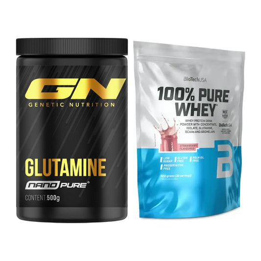 Regenerations-Duo: GN Nano Pure Glutamine + BioTech 100% Pure Whey – alle enthaltenen Artikel