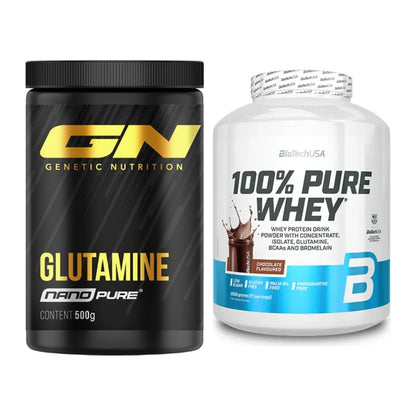 Regenerations-Duo: GN Nano Pure Glutamine + BioTech 100% Pure Whey – alle enthaltenen Artikel