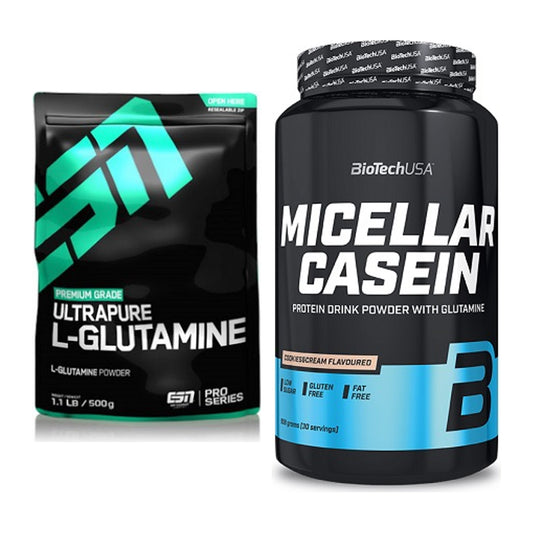 Regenerations-Duo: ESN Ultrapure L-Glutamin + BioTech Micellar Casein – alle enthaltenen Artikel