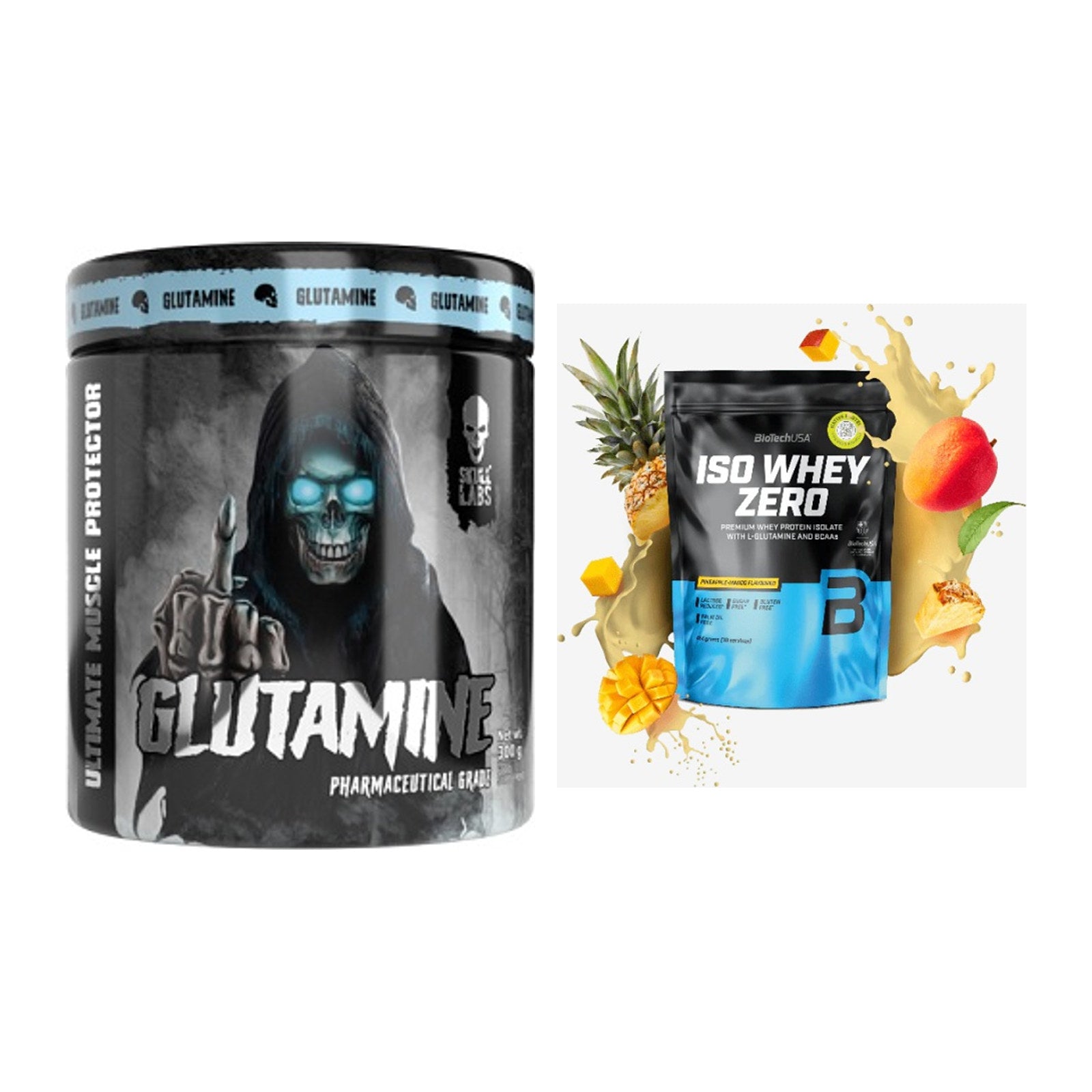 Regenerations-Duo: Skull Labs Glutamine + BioTech Iso Whey Zero – alle enthaltenen Artikel