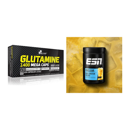 Regenerations-Duo: Olimp L-Glutamine Mega + ESN ISOCLEAR Whey – alle enthaltenen Artikel