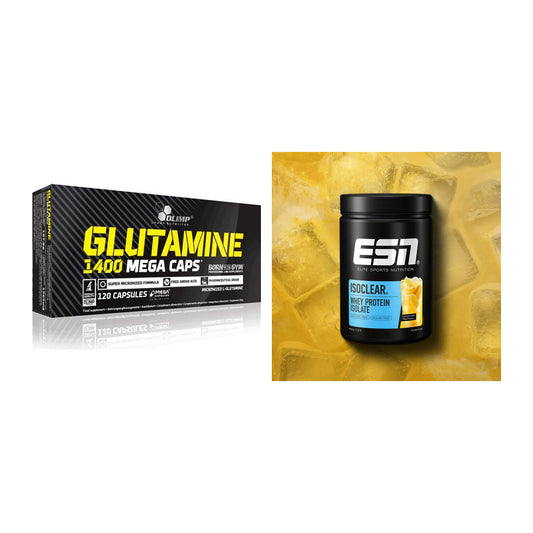 Regenerations-Duo: Olimp L-Glutamine Mega + ESN ISOCLEAR Whey – alle enthaltenen Artikel