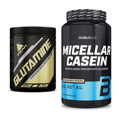 Regenerations-Duo: Peak Glutamin + BioTech Micellar Casein – alle enthaltenen Artikel