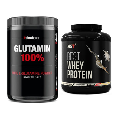 Regenerations-Duo: Sinob Core L-Glutamin + MST Best Whey Protein – alle enthaltenen Artikel