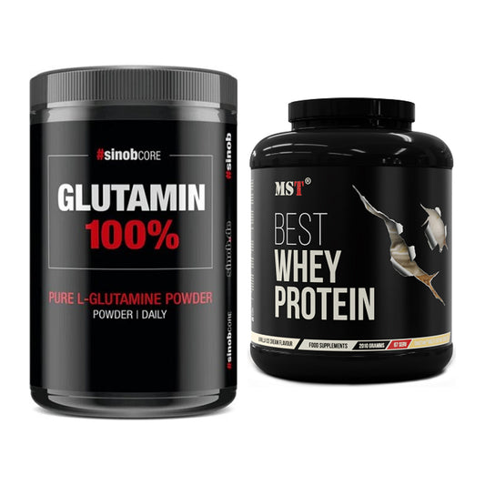 Regenerations-Duo: Sinob Core L-Glutamin + MST Best Whey Protein – alle enthaltenen Artikel