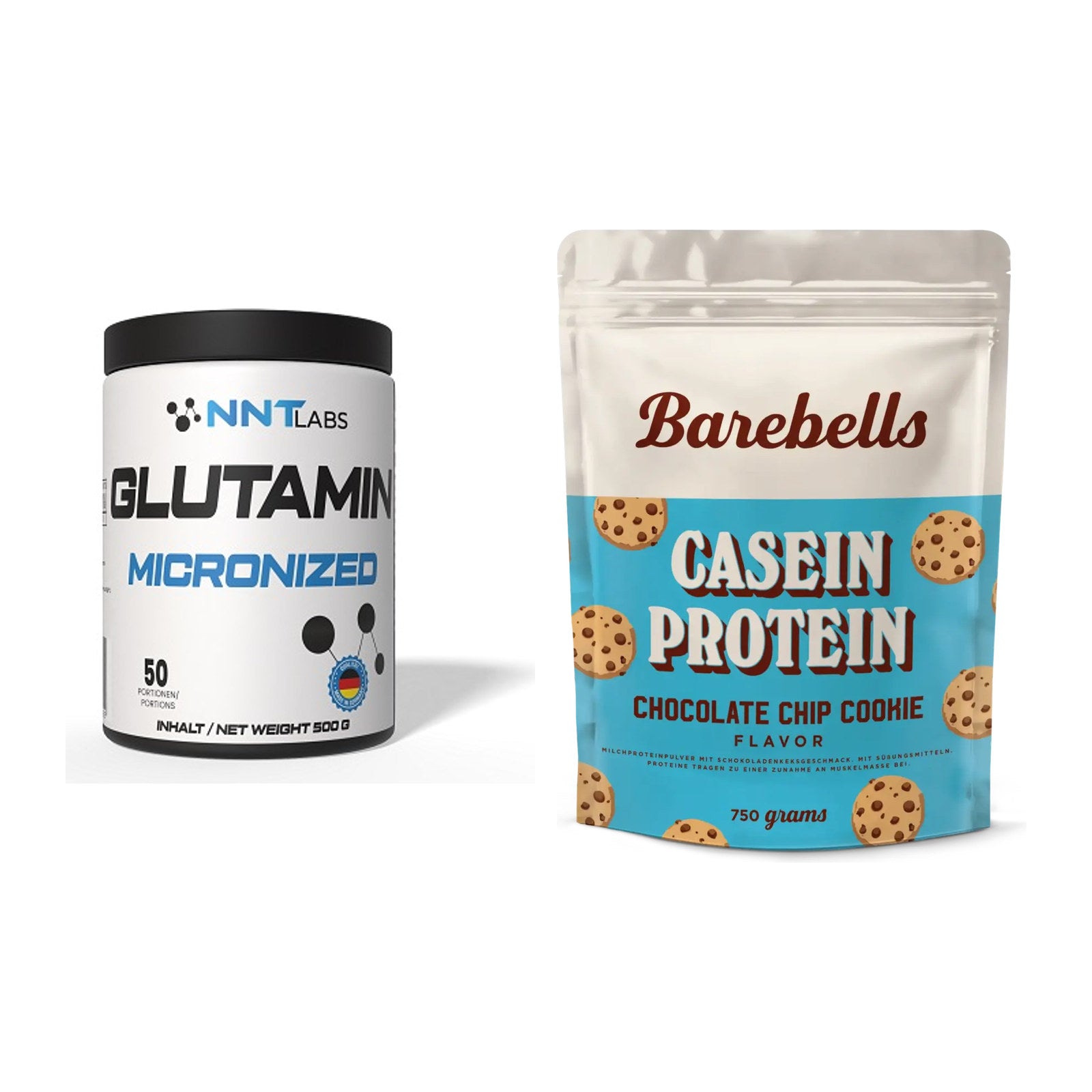 Regenerations-Duo: NNT Glutamin + Barebells Casein Protein – alle enthaltenen Artikel