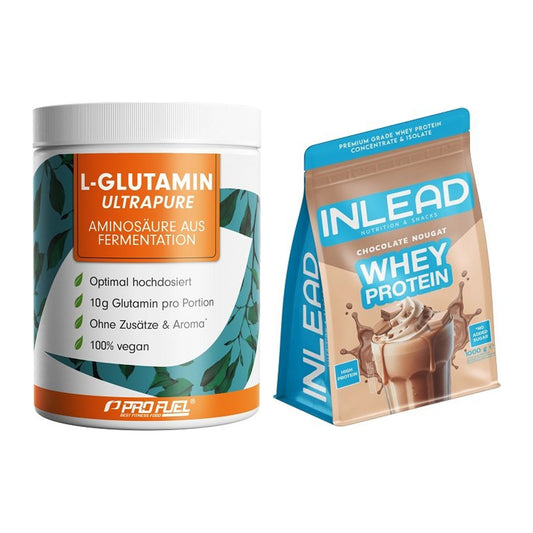Regenerations-Duo: ProFuel Glutamin Ultrapure + INLEAD Whey Protein – alle enthaltenen Artikel