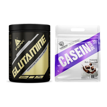 Regenerations-Duo: Peak Glutamin + Swedish Supplements Casein Royal – alle enthaltenen Artikel