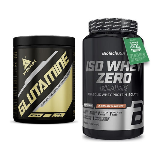 Regenerations-Duo: Peak Glutamin + BioTech Iso Whey Zero Black – alle enthaltenen Artikel