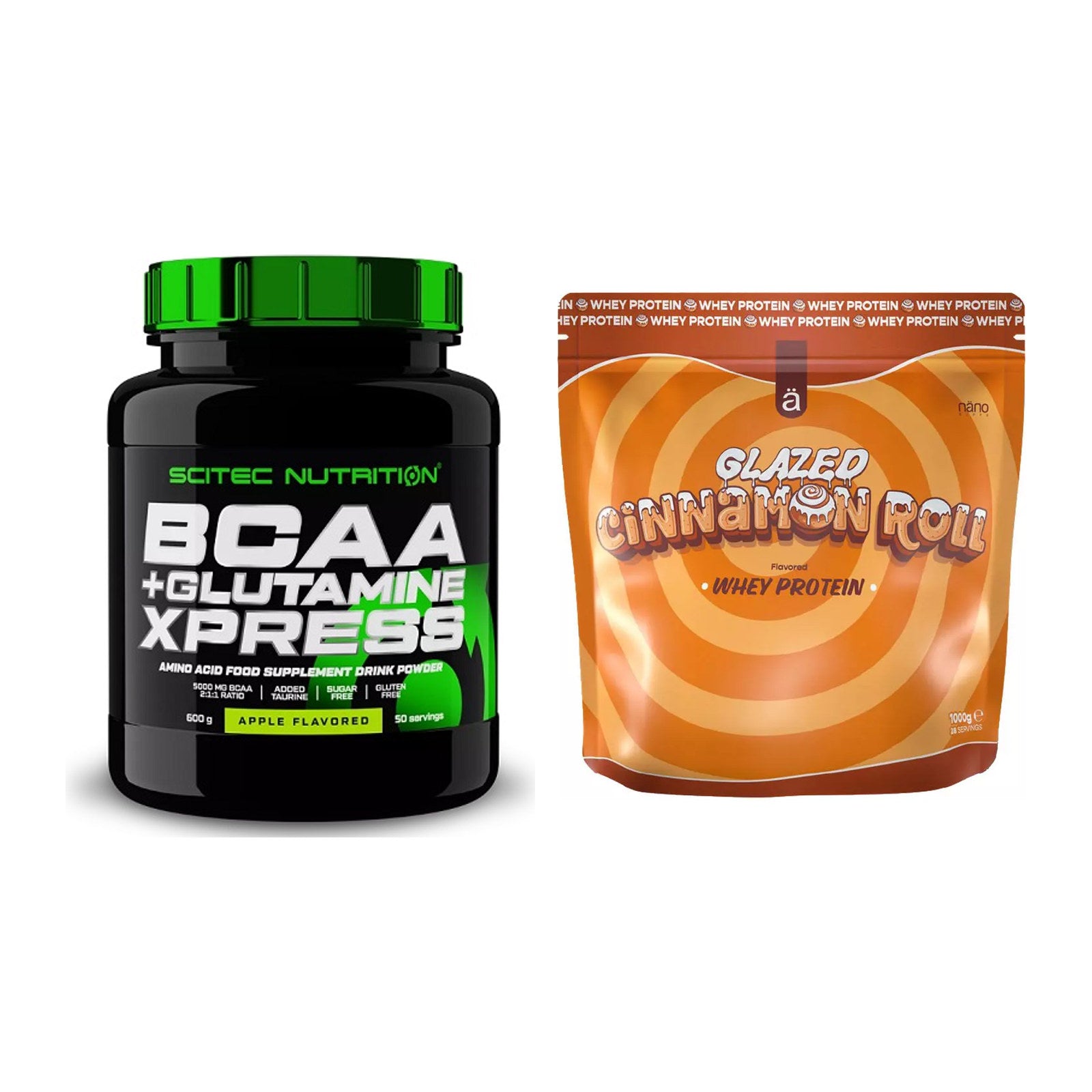 Regenerations-Duo: Scitec BCAA+ Glutamine + Nanosupps Whey Protein – alle enthaltenen Artikel