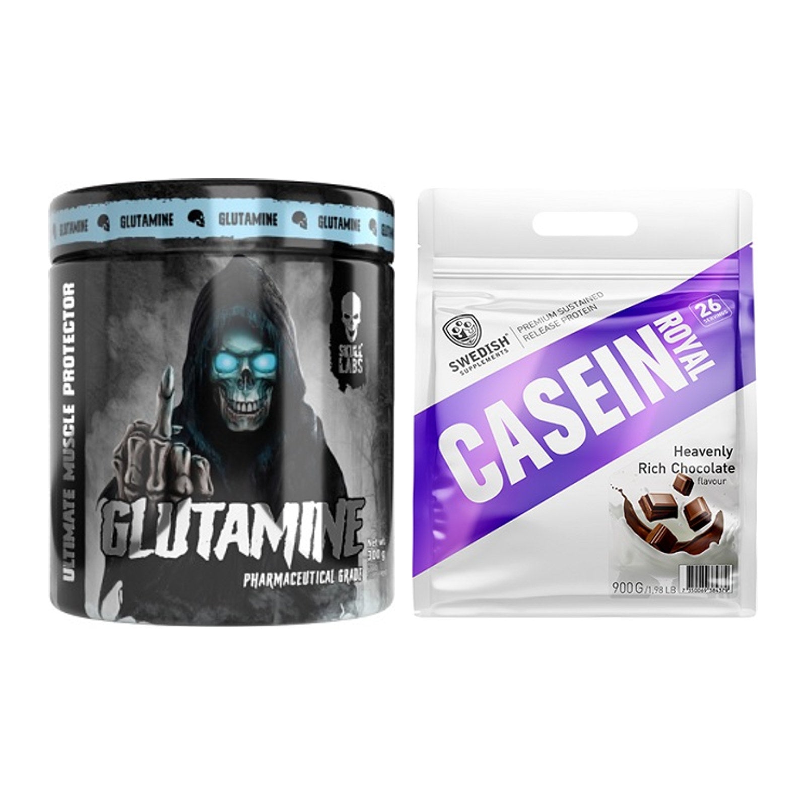 Regenerations-Duo: Skull Labs Glutamine + Swedish Supplements – alle enthaltenen Artikel