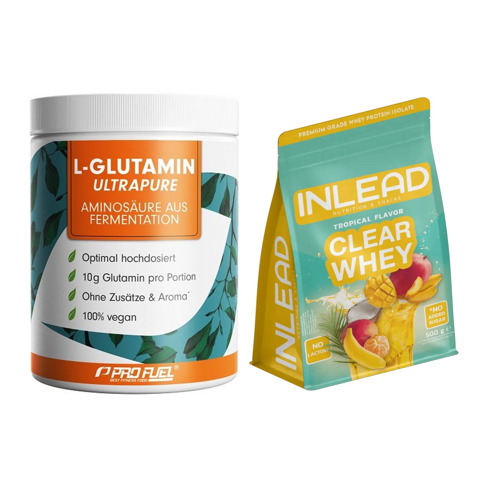 Regenerations-Duo: ProFuel Glutamin + INLEAD Clear Whey – alle enthaltenen Artikel