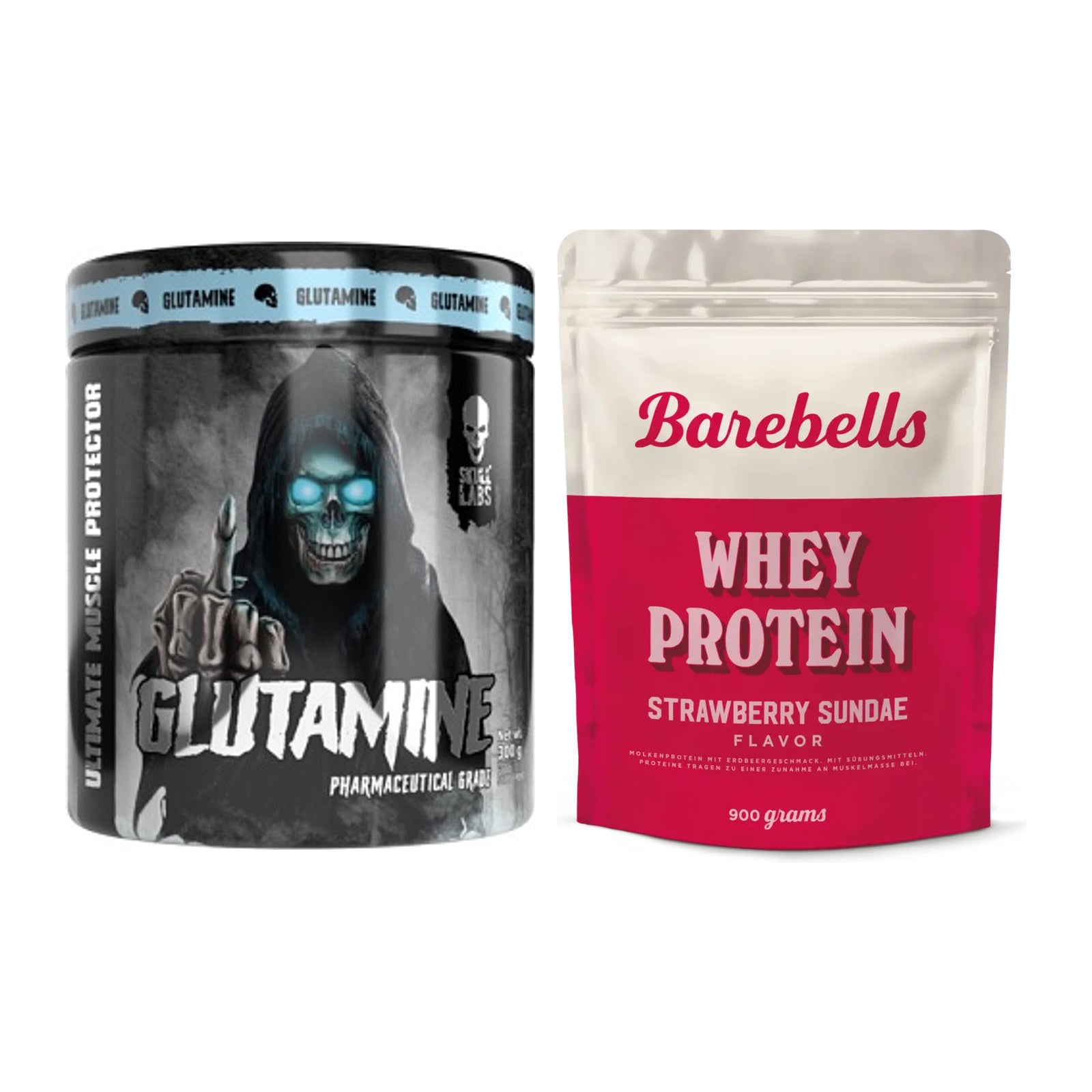 Regenerations-Duo: Skull Labs Glutamine + Barebells Whey Protein – alle enthaltenen Artikel