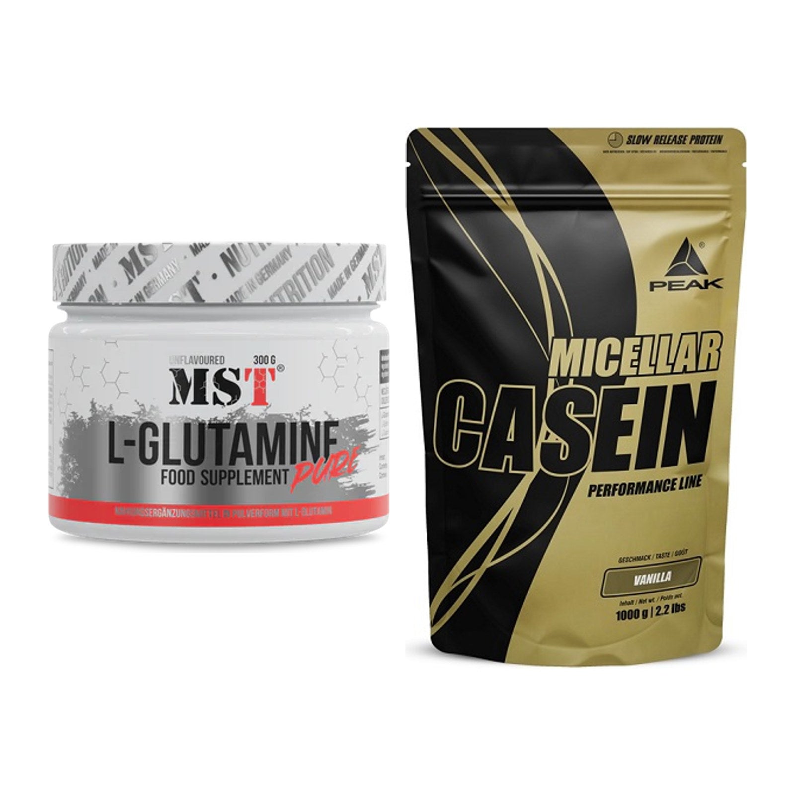 Regenerations-Duo: MST Glutamine + Peak Micellar Casein – alle enthaltenen Artikel