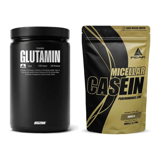 Regenerations-Duo: Big Zone Glutamin + Peak Micellar Casein – alle enthaltenen Artikel