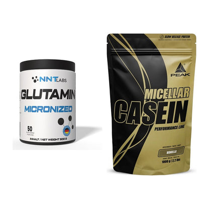 Regenerations-Duo: NNT Glutamin + Peak Micellar Casein – alle enthaltenen Artikel