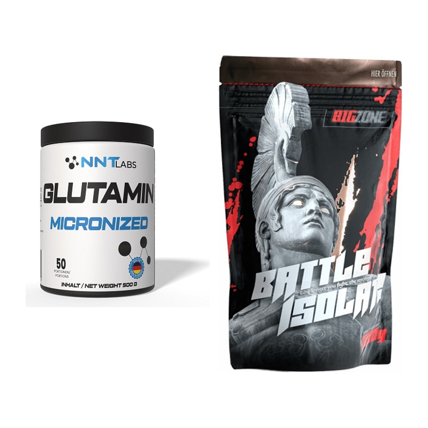 Regenerations-Duo: NNT Glutamin + Big Zone Battle Isolate – alle enthaltenen Artikel