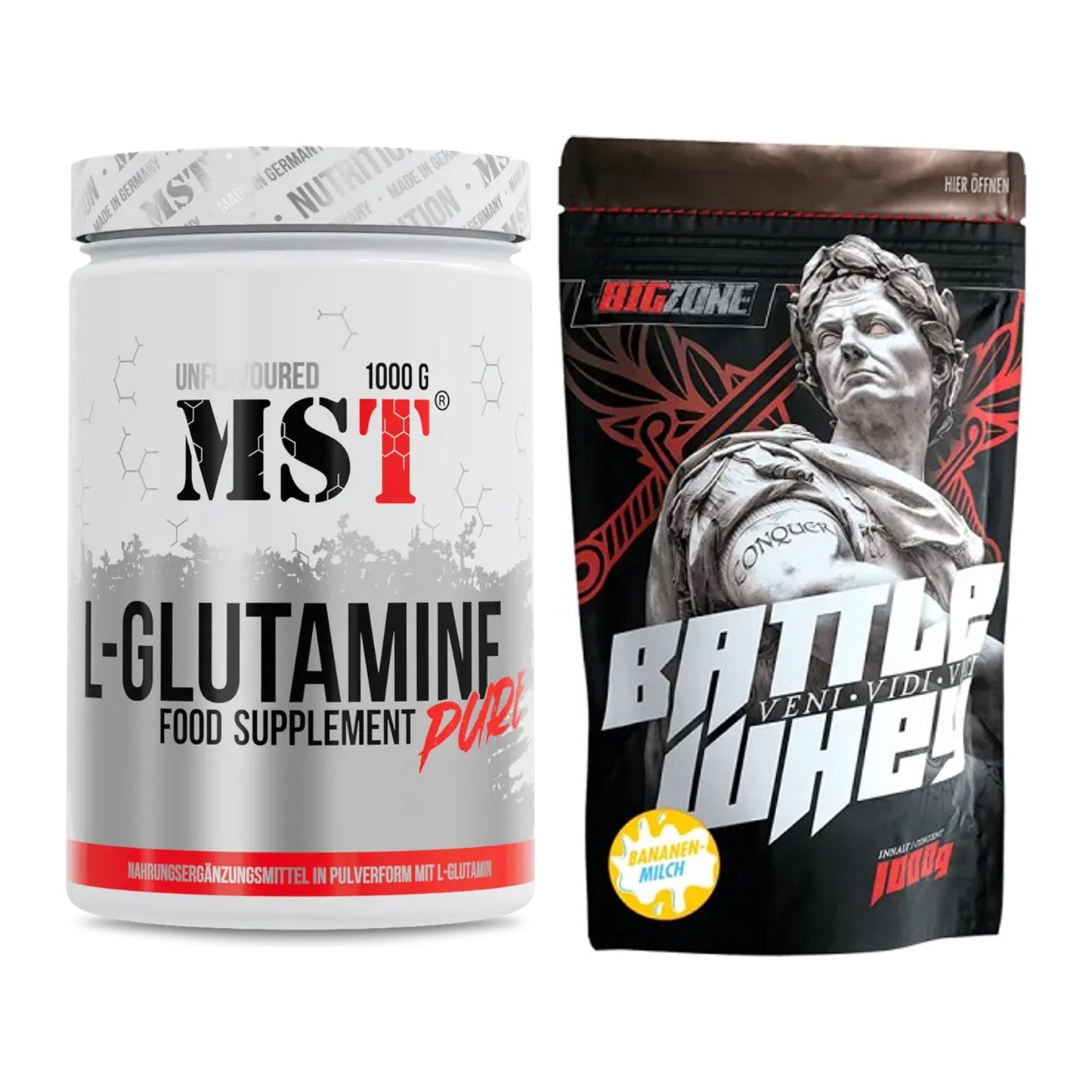 Regenerations-Duo: MST Glutamine + Big Zone Battle Whey – alle enthaltenen Artikel