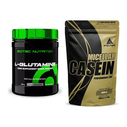 Regenerations-Duo: Scitec L-Glutamin + Peak Micellar Casein – alle enthaltenen Artikel