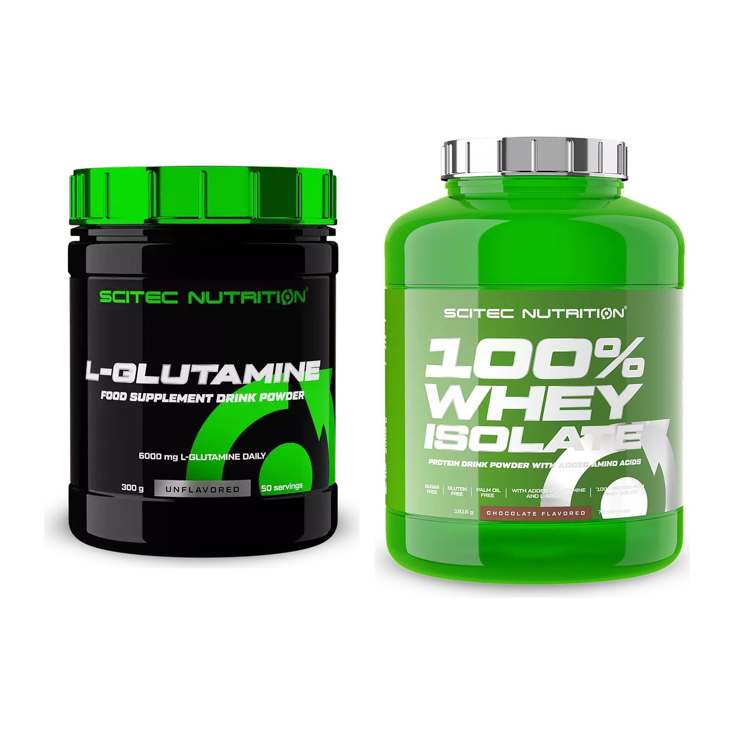 Regenerations-Duo: Scitec L-Glutamin + Scitec Whey Isolate – alle enthaltenen Artikel