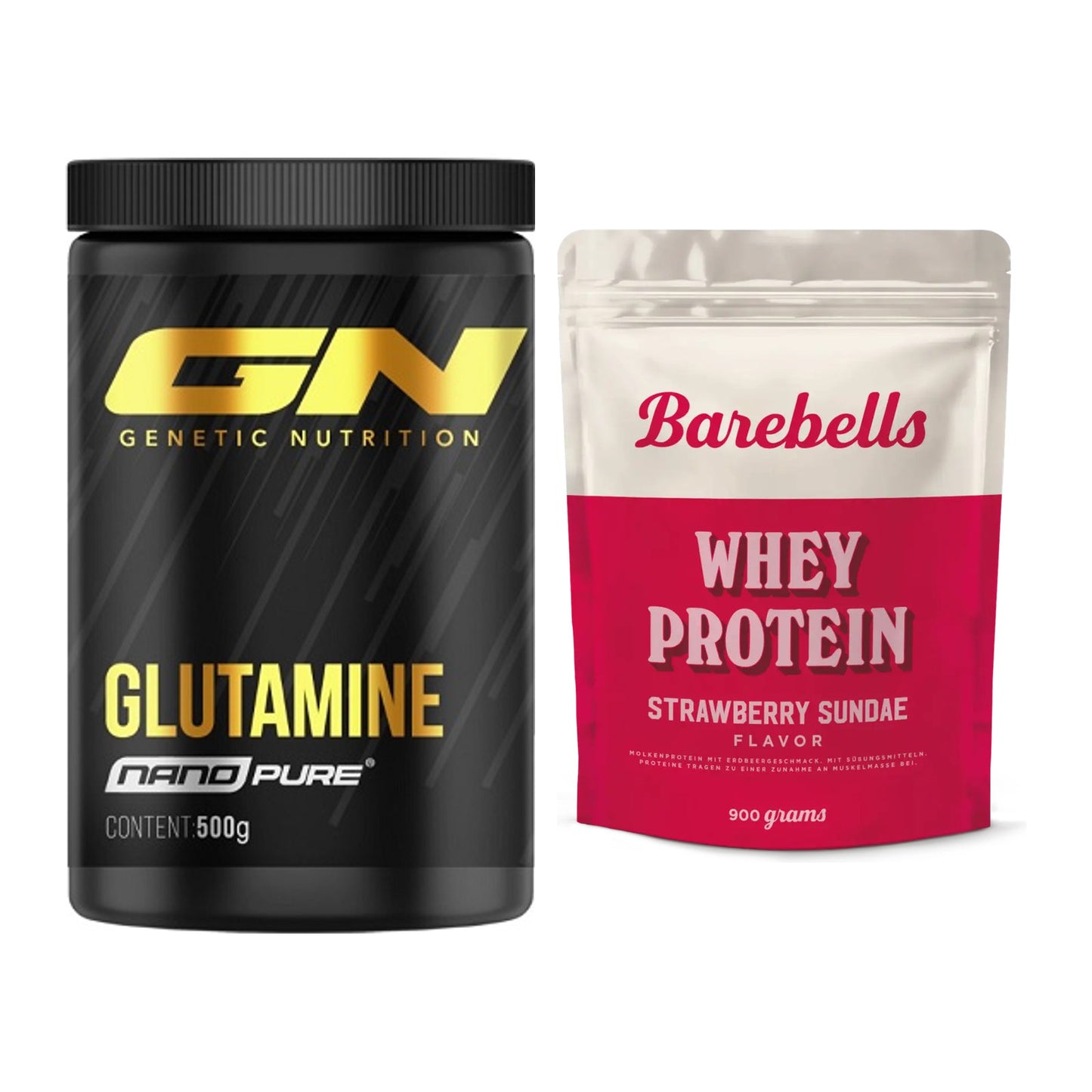 Regenerations-Duo: GN Nano Pure Glutamine + Barebells Whey Protein – alle enthaltenen Artikel