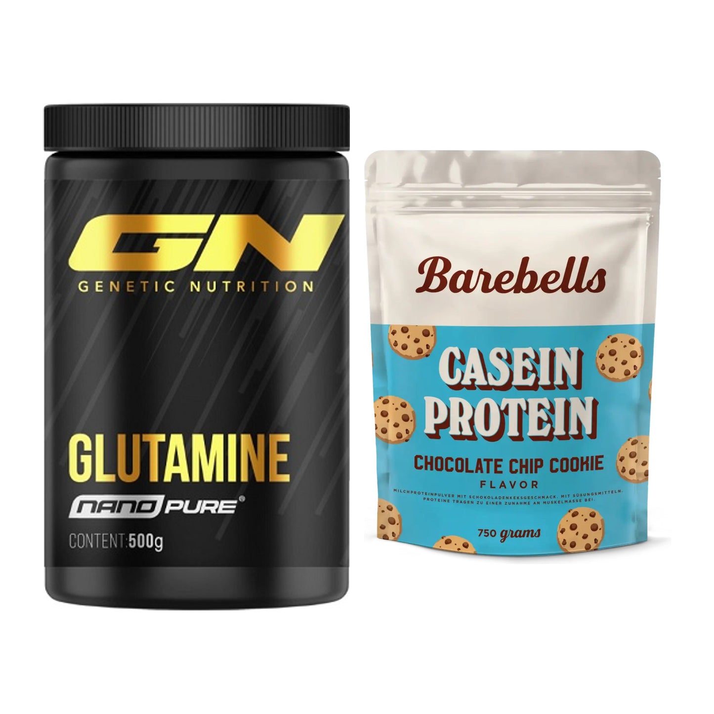 Regenerations-Duo: GN Nano Pure Glutamine + Barebells Casein Protein – alle enthaltenen Artikel