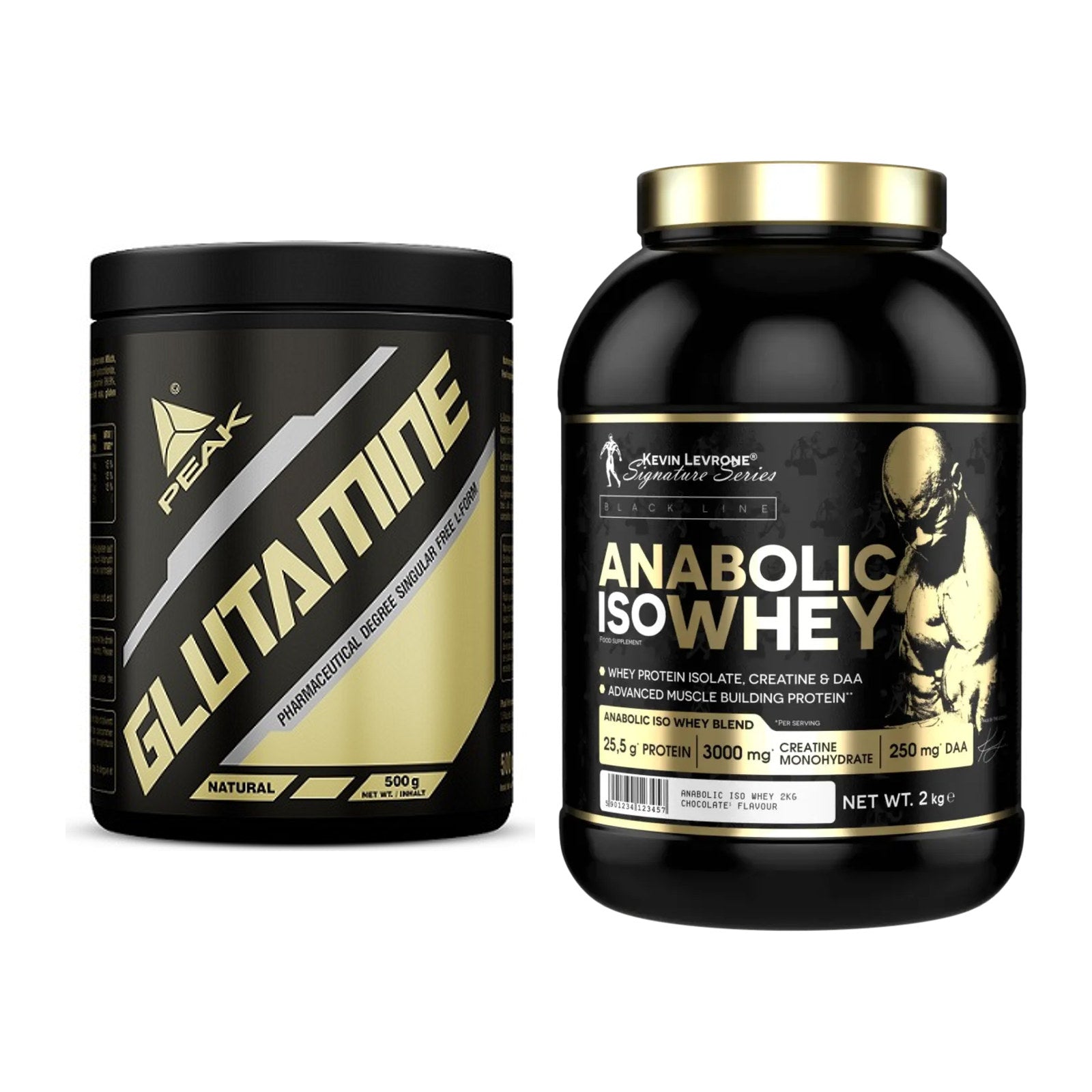 Regenerations-Duo: Peak Glutamin + Kevin Levrone Anabolic Iso Whey – alle enthaltenen Artikel